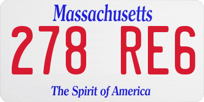 MA license plate 278RE6