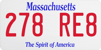 MA license plate 278RE8