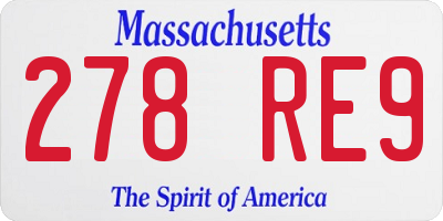 MA license plate 278RE9