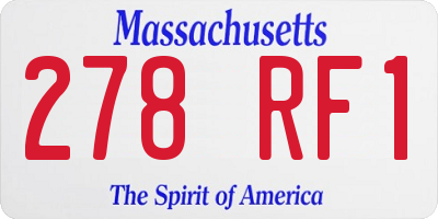 MA license plate 278RF1