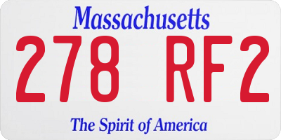 MA license plate 278RF2