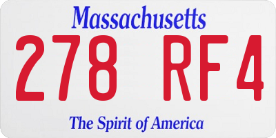 MA license plate 278RF4