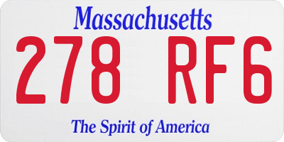 MA license plate 278RF6