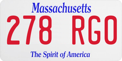 MA license plate 278RG0