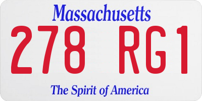MA license plate 278RG1