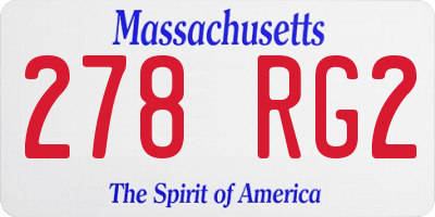 MA license plate 278RG2