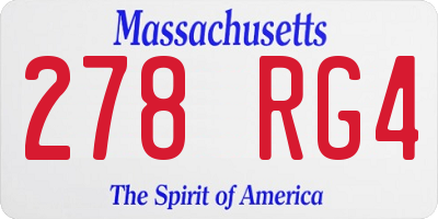MA license plate 278RG4