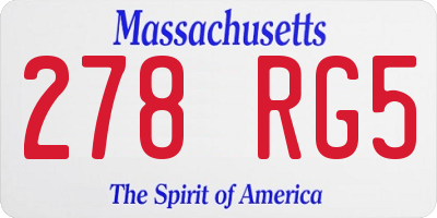 MA license plate 278RG5