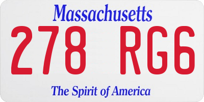 MA license plate 278RG6