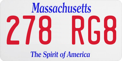 MA license plate 278RG8
