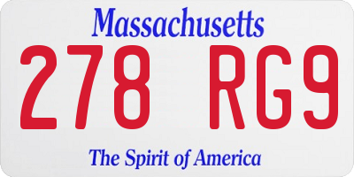 MA license plate 278RG9