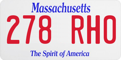 MA license plate 278RH0