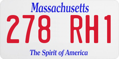 MA license plate 278RH1