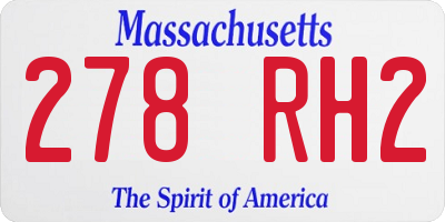 MA license plate 278RH2