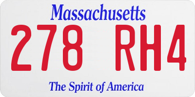 MA license plate 278RH4