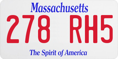 MA license plate 278RH5