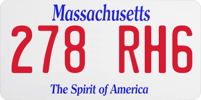 MA license plate 278RH6