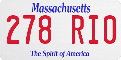 MA license plate 278RI0