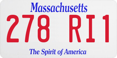MA license plate 278RI1