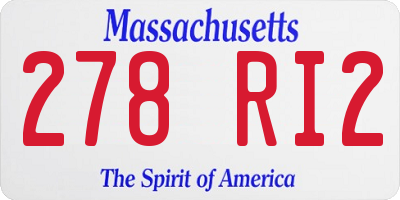 MA license plate 278RI2
