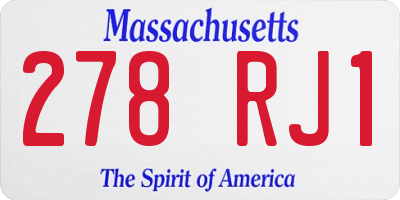 MA license plate 278RJ1