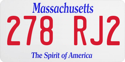 MA license plate 278RJ2