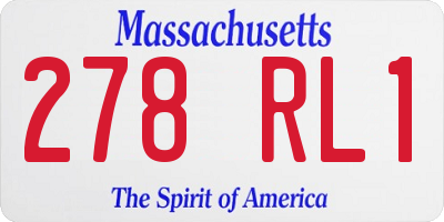 MA license plate 278RL1