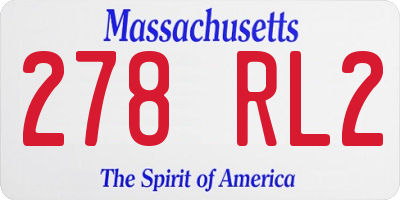 MA license plate 278RL2