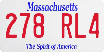 MA license plate 278RL4