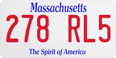 MA license plate 278RL5