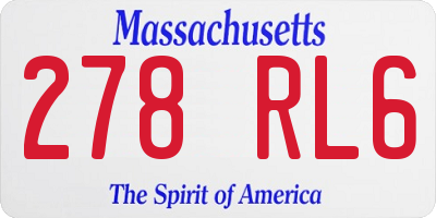 MA license plate 278RL6