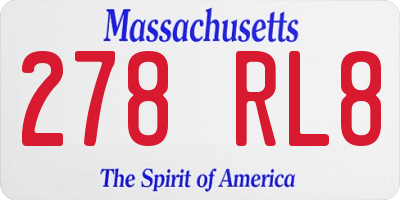 MA license plate 278RL8