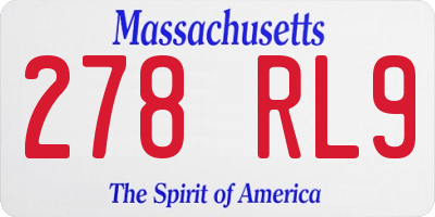 MA license plate 278RL9