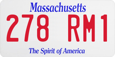MA license plate 278RM1
