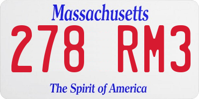 MA license plate 278RM3