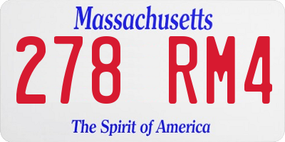 MA license plate 278RM4