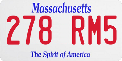MA license plate 278RM5