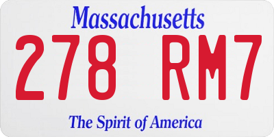 MA license plate 278RM7