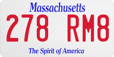 MA license plate 278RM8