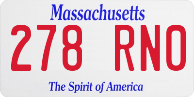 MA license plate 278RN0