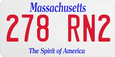 MA license plate 278RN2