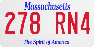 MA license plate 278RN4