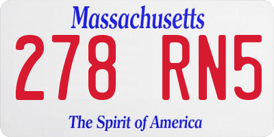 MA license plate 278RN5