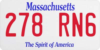 MA license plate 278RN6