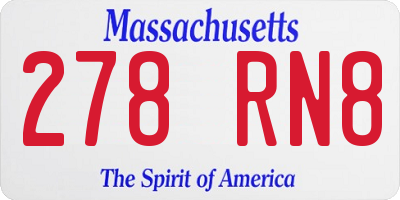 MA license plate 278RN8