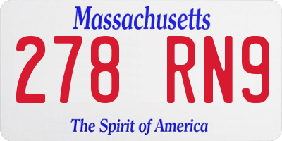 MA license plate 278RN9