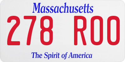MA license plate 278RO0