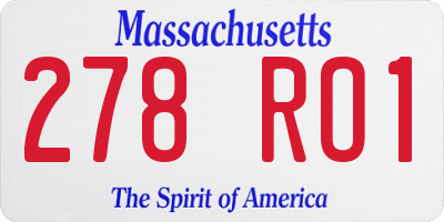 MA license plate 278RO1