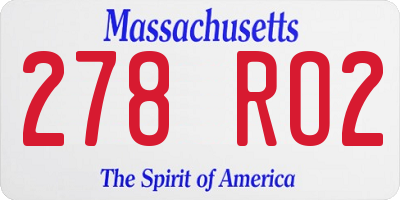 MA license plate 278RO2