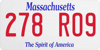 MA license plate 278RO9